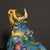 Metal Vintage Cloisonne Enamel Ox Figure – 8.7" Gilt Mythical Bull Sculpture For Sale - Image 7 of 9