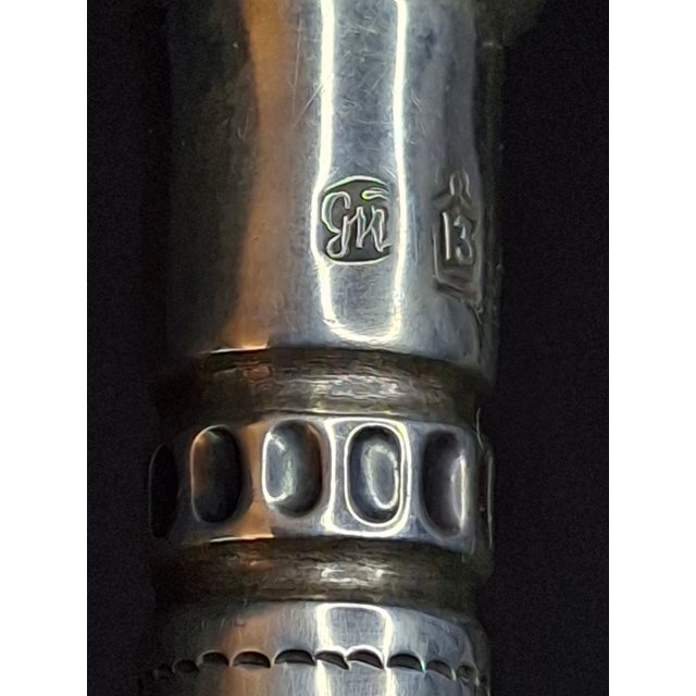 Rare Antique 19th Century 13 Loth Silver Torah Pointer Yad Austro Hungarian Judaica 72g For Sale - Image 12 of 16