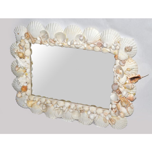Wood Vintage Palm Regency Coastal Handmade Rectangle Wall Mirror For Sale - Image 7 of 16