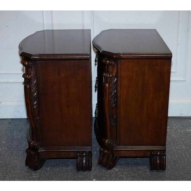 Large American Chippendale Style Nightstands, Set of 2 For Sale - Image 16 of 18