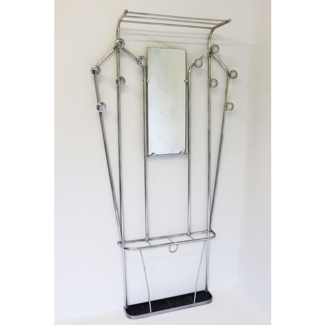 Vintage Art Deco Polished Aluminum Coat Rack, 1920 For Sale - Image 3 of 11