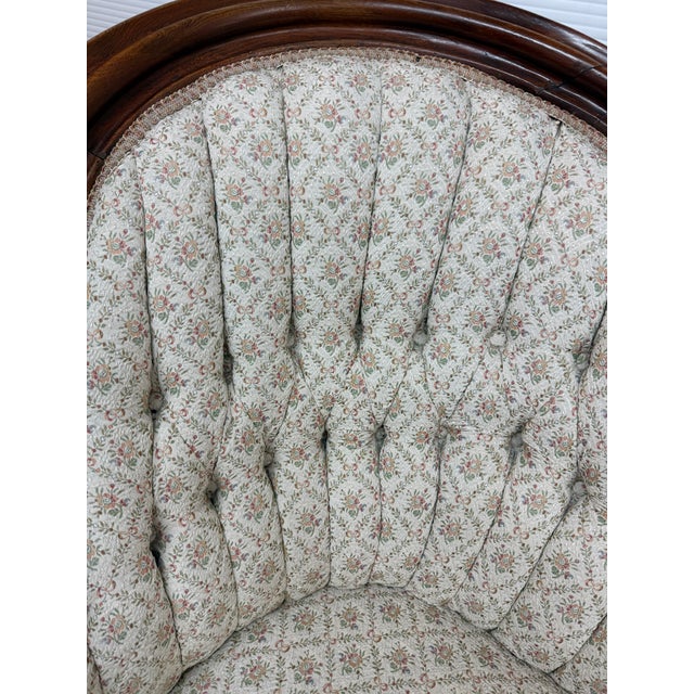 Ivory Antique Victorian Balloon Back Sofa For Sale - Image 8 of 12