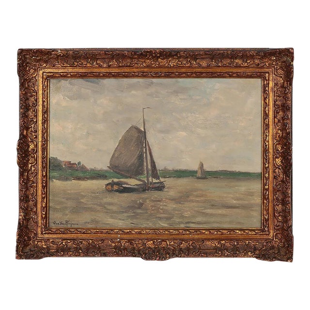 19th Century Oil Painting by Jan Van Rhynnen For Sale