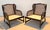 Pair of Vintage Henredon Low-Profile Cane Wingback Lounge Chairs For Sale In Los Angeles - Image 6 of 8
