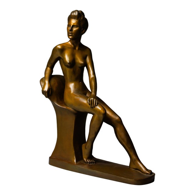 Late 20th Century Bronze Sculpture "Daydreaming" For Sale