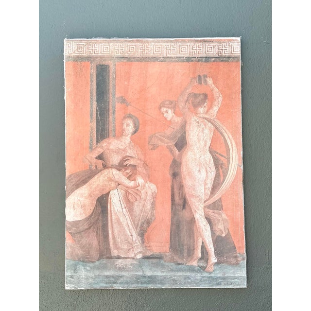 Terra Cotta Vintage Original Greek Figural Oil on Canvas For Sale - Image 8 of 12