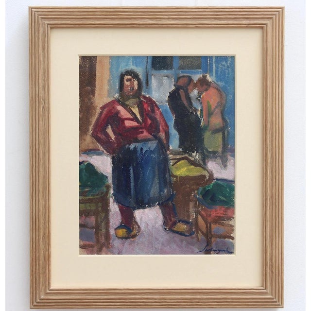 The market seller in nice', gouache on paper, by alfred salvignol (circa 1950s). The role of women as support to their...