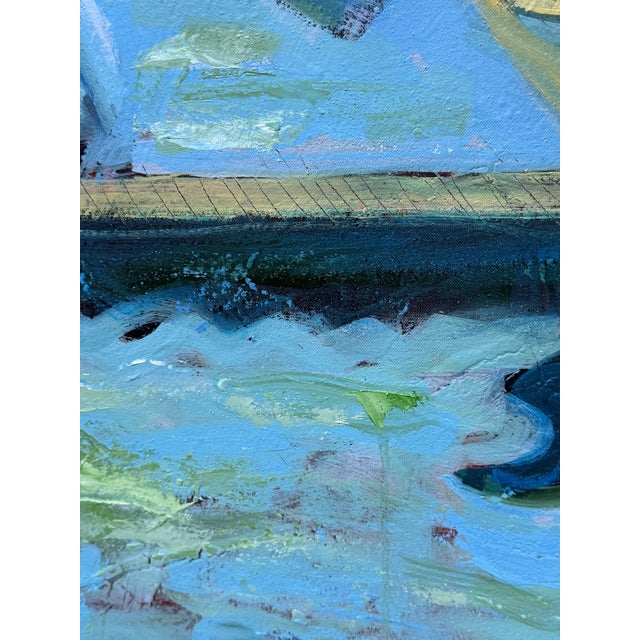 32”x42” Landscape “Coyote Point Harbor “. An expressive, beautifully textured original oil on canvas painting capturing a...