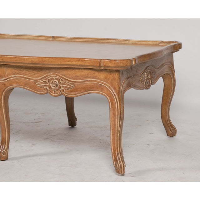 Late 20th Century Judson Rothschild Italian Rococo Louis XV Style Coffee Table | Distressed Walnut Finish For Sale In Los Angeles - Image 6 of 6