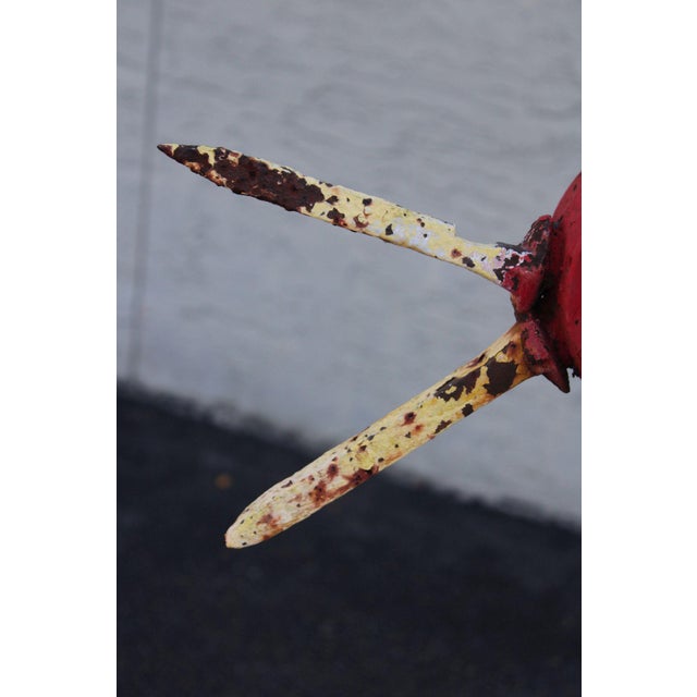 Industrial Metal Rooster Sculpture Garden Statue For Sale - Image 10 of 18