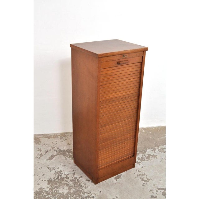 1940s Vintage Roller Door Cabinet in Oak and Beech, 1940s For Sale - Image 5 of 14