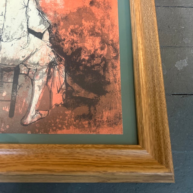 Expressionism 1960’s Jean Jansem Two Seated Women Original Lithograph For Sale - Image 3 of 4