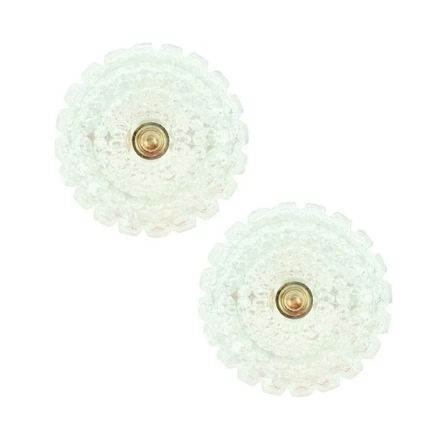 Beautiful pair of mid-century modern diamond glass wall lights/sconces designed by helena tynell for limburg (germany,...