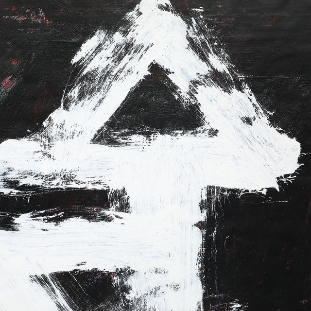 Plastic Mid-Century "Dakota Series" B&w Abstract Acrylic on Paper by Harry Bertschmann For Sale - Image 7 of 10