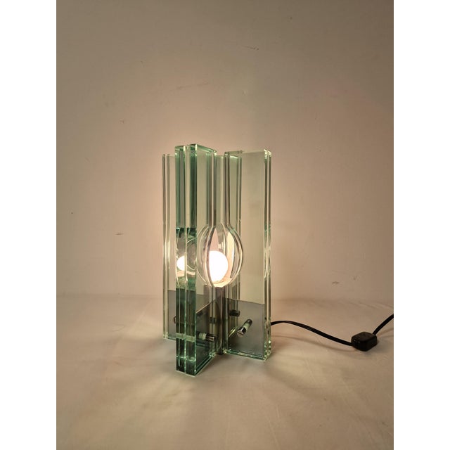 Turquoise Glass Table Lamp attributed to Giorgio Reggiori for Gallotti & Radice, 1960s For Sale - Image 8 of 14