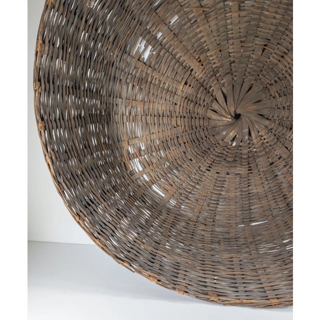 Mid-Century Decorative Massive 33" Large Split Weave Basket for Wall Decoration For Sale In New York - Image 6 of 12