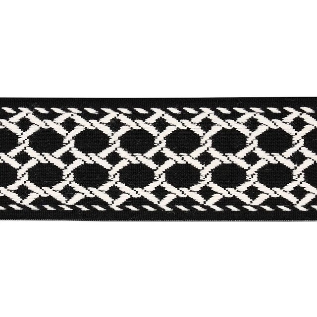 Schumacher Sample - Schumacher Lattice Tape in Black For Sale - Image 4 of 4