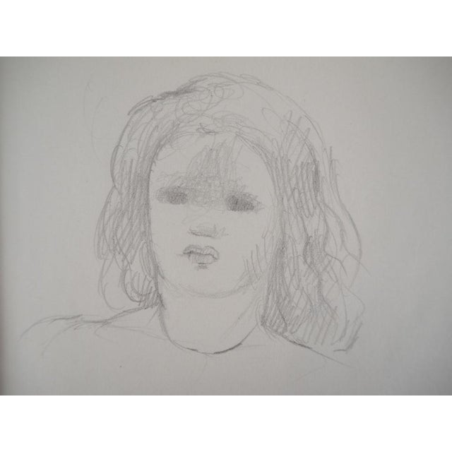 Marie LAURENCIN Portrait of the girl Original pencil drawing Signed with the artist's stamp On paper 13.5 x 14.5 cm Very...
