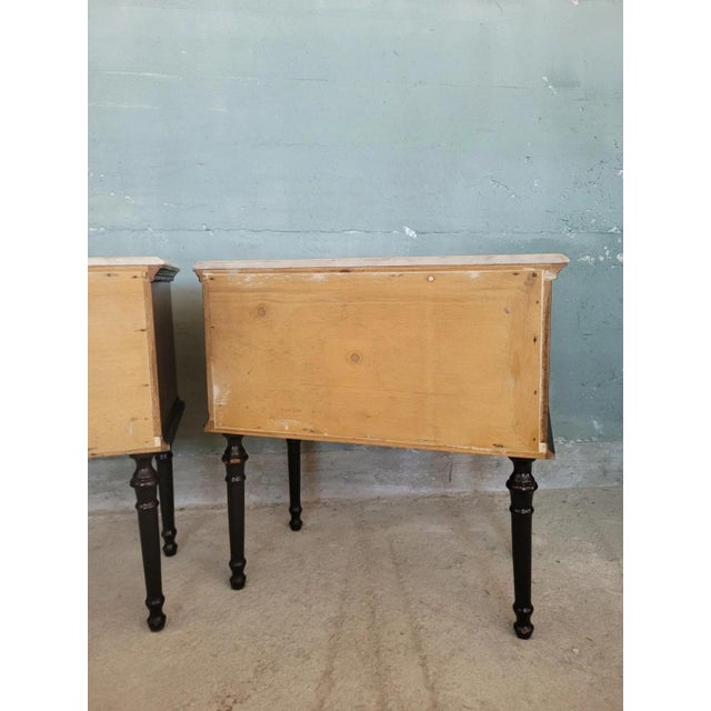 Midcentury Modern Bedside Tables with Marble Top, Set of 2 For Sale - Image 14 of 16