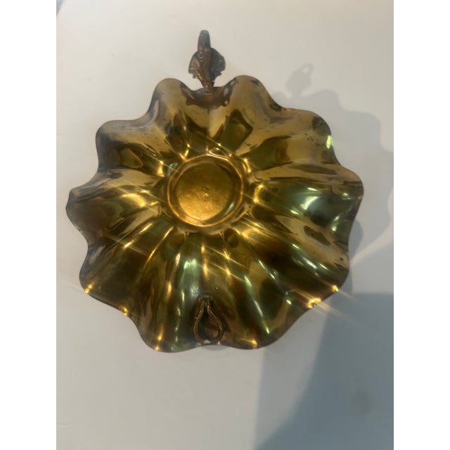 Antique Pierced Brass Jeweled Fairy Lamp Table Lamp on Ruffled Tray Catalog Reference U-348 For Sale - Image 11 of 11