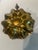 Antique Pierced Brass Jeweled Fairy Lamp Table Lamp on Ruffled Tray Catalog Reference U-348 For Sale - Image 11 of 11