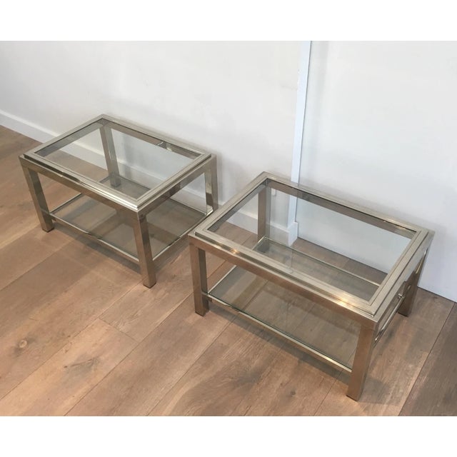 Chrome Side Tables - A Pair For Sale - Image 6 of 12