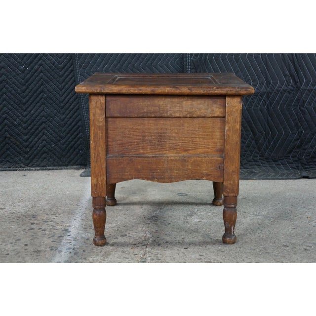 Late 19th Century Antique Early American Primitive Oak Chamber Pot Commode Toilet Step Stool For Sale - Image 5 of 18