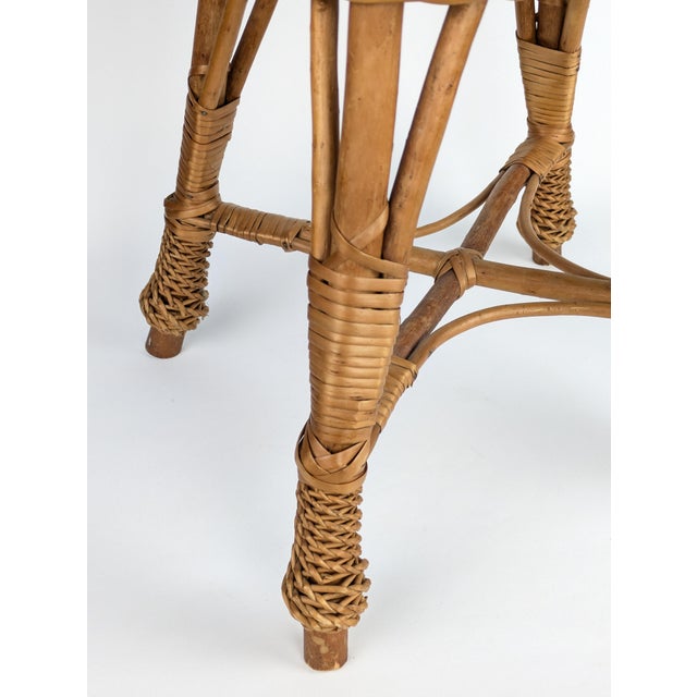 Vintage Wicker Stool, 1960s For Sale - Image 3 of 6