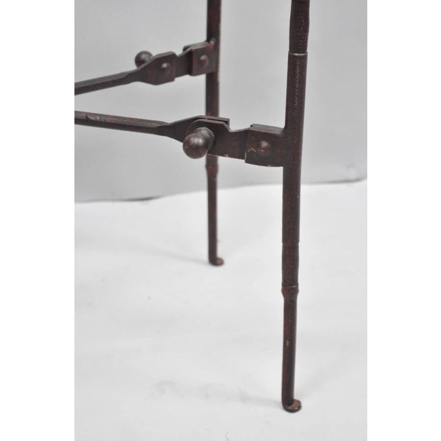 Late 20th Century Industrial Modern Giacometti Style Wrought Iron Side Table by Pottery Barn For Sale - Image 12 of 17