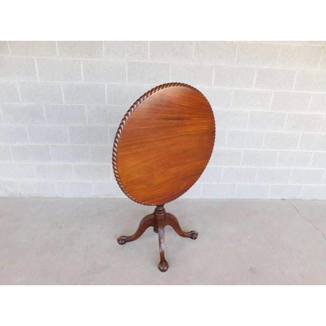 Antique Centennial Period Chippendale Style Tilt Top Table For Sale - Image 10 of 11