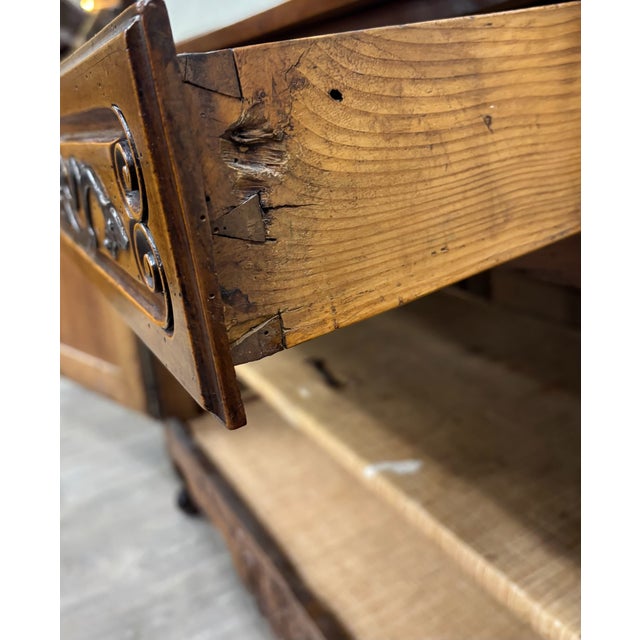 Wood Antique French Country French Provincial Louis XV Style Buffet Sideboard Server For Sale - Image 7 of 18