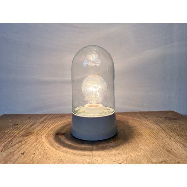 Vintage White Porcelain and Glass Ceiling Light, 1970s For Sale - Image 12 of 13