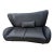 Vladimir Kagan Wingback American Leather Studio Fiftyish Black Leather Sofa Silver-Toned Feet For Sale