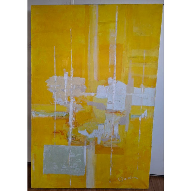 Mid 20th Century Mid-Century Abstract Painting by Chamlin For Sale - Image 5 of 10