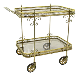 Brass Serving Bar Cart, 1960s