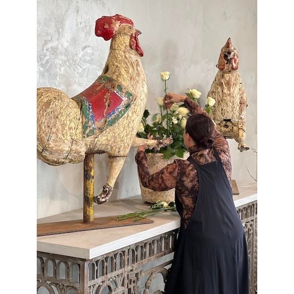 Pair of 19th Century French Coqs De Carousel Sculptures For Sale - Image 11 of 12