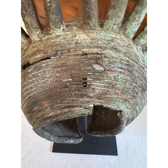 Vintage African Headress Currency Piece on Custom Stand For Sale - Image 12 of 12