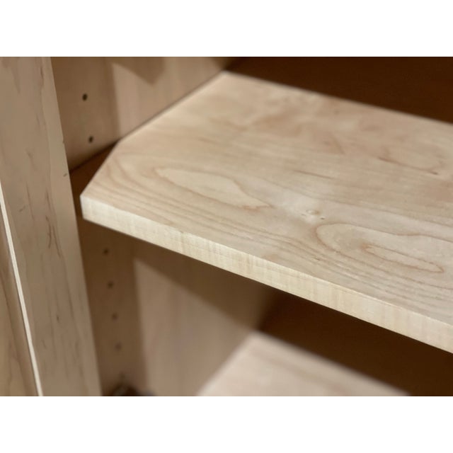 Ohio Amish-Built Solid Hard Maple Fall-Front Desk With Clear Coating, Featuring a Lighted Display, a Glass Shelf Above, and Storage Below. For Sale - Image 9 of 11