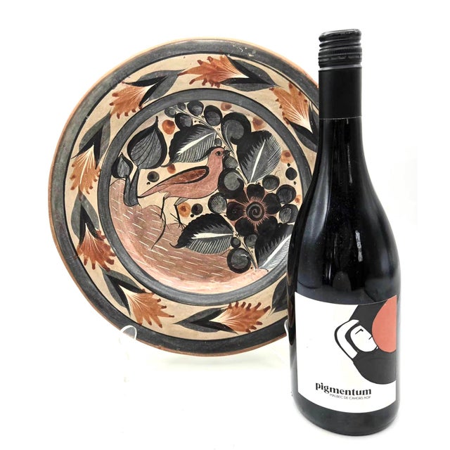1960s Tonalá Mexico Burnished Glaze Ceramic Decorative Plate For Sale - Image 9 of 13