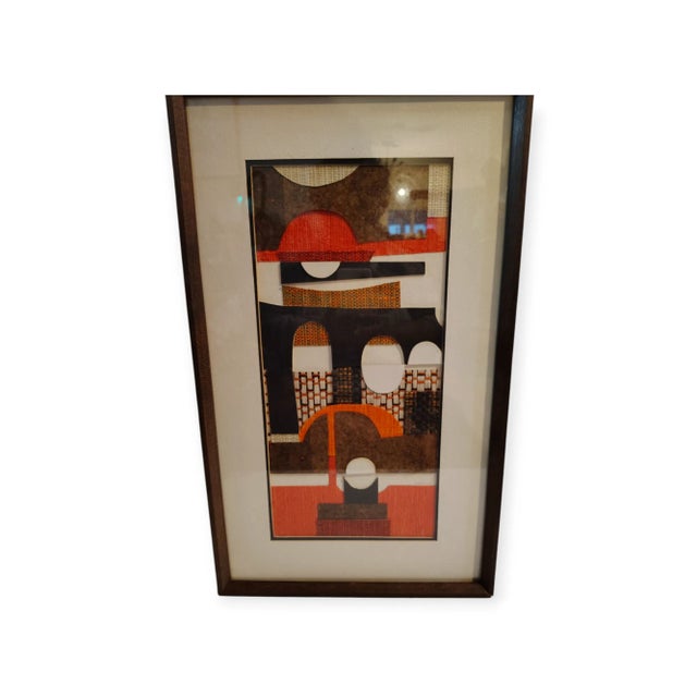 This vintage mixed media collage is signed and framed beautifully. Purchased from the estate of an artist, this piece...