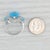 Blue 8.11ctw Pear Topaz Diamond Halo Cocktail Ring 18k White Gold Size 5.25 For Sale - Image 8 of 8