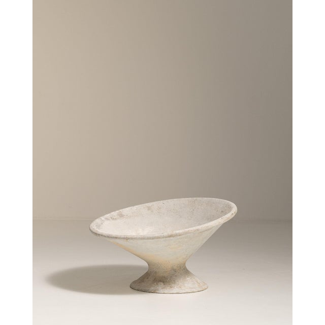 1960-1969 France Weathered Antique White Painted Flared Bowl Planter For Sale In Greensboro - Image 6 of 9
