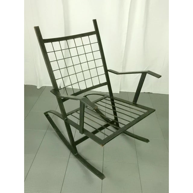 1960s Architectural Design Art Rocking Chair after Fredrik Kayser For Sale - Image 4 of 8