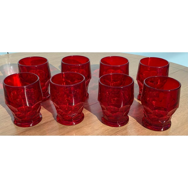 1970s Vintage Red Cocktail Glasses, Set of 8 For Sale - Image 4 of 7