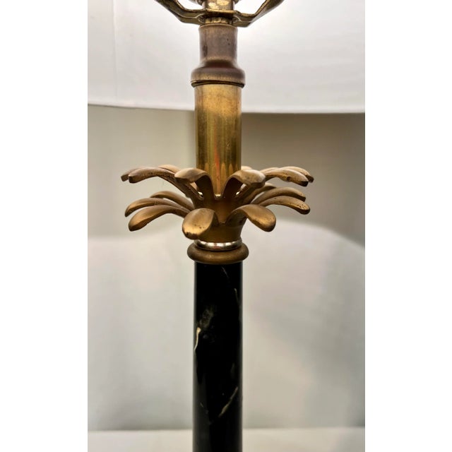 Late 20th Century Contemporary Hollywood Regency Palm Tree Table Lamp With Shade For Sale - Image 5 of 10