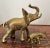 Mid 20th Century Mid Century Brass Elephants Pair Trunks Up Good Luck Baby & Parent Set of 2 For Sale - Image 5 of 9