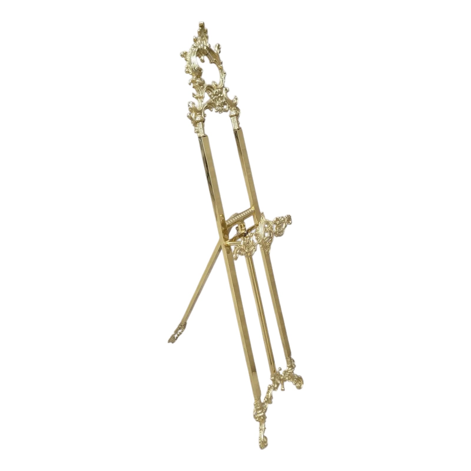 Vintage Italian Rococo Style Brass Painting Easel | Chairish