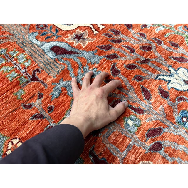 Pictorial Peacock Tree of Life Natural Dye Wool Rug, 2'9" X 4'2" For Sale - Image 14 of 17