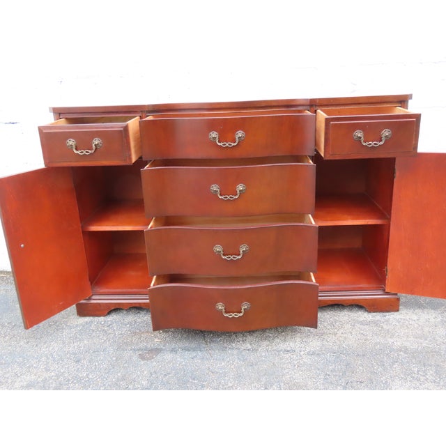 1940s Mahogany Long Credenza Sideboard Media Console 6369 For Sale - Image 15 of 15