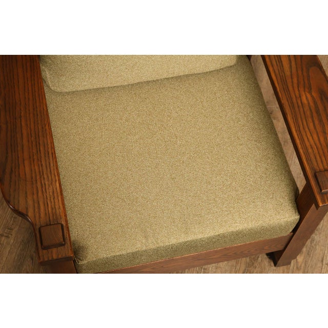 Brown Antique Mission Oak Adjustable Morris Chair For Sale - Image 8 of 18